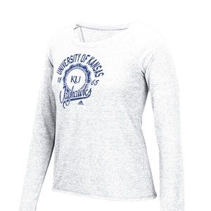 Medium White Adidas KU Open Back Long Sleeve Top